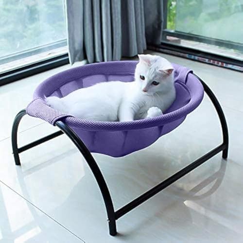 JUNSPOW Cat Bed Sleeping Cat Hammock, 16.9in x 16.9in x 9.5in, Purple by JUNSPOW