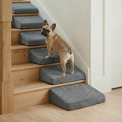 6-Pack Dog Ramp for Stairs, 40D High-Density Foam Pet Steps with Gentle 20°Slope for Staircase Stairs, Non-Slip Puppy Ramp for Small, Senior & Injured Dogs by YUYUSING
