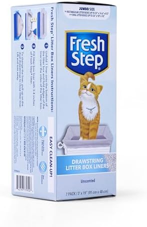 Fresh Step Drawstring Cat Litter Box Liners,Unscented, 3 ft x 19 in, 7 Ct - Image 3
