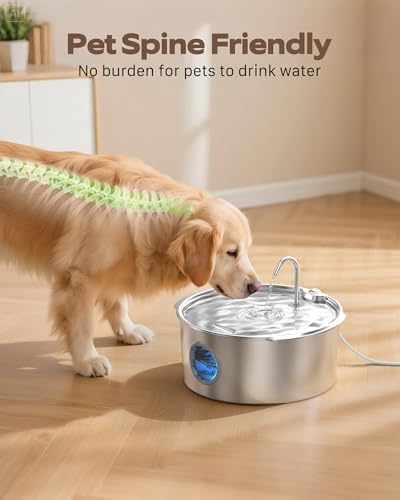 Dog Water Fountain for Large Dogs: Stainless Steel Dog Fountain Water Bowl - Image 6