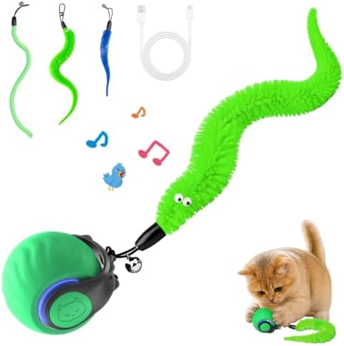 Interactive Cat Toys with Bird Sounds & 6 Speed Modes for Indoor Cats Play by Geamen