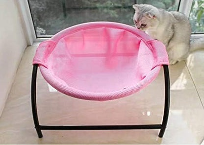 JUNSPOW Cat Bed Sleeping Cat Hammock, 16.9in x 16.9in x 9.5in, Pink - Image 3