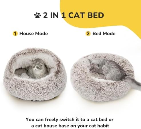 CATISM Cat Bed Hooded Cat Beds for Indoor Cats Covered Cat Beds - Image 3