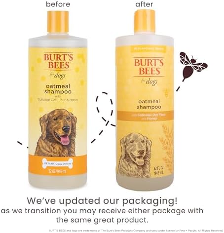 Burts Bees for Pets Oatmeal Dog Shampoo, Honey Scent, 32 Fl Oz Bottle - Image 2