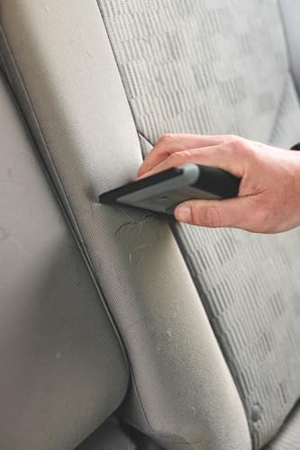 Detail Factory - Pet Hair Card - Perfect for Easily Removing Pet Hair from Automotive Carpet and Upholstery; Ergonomic Design; Durable Long Lasting Rubber Edge; Professional Grade (Grey & Black) - Image 4