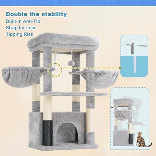 Hey-brother Cat Tree Tower with Large Platform, Spacious Condo, MPJ060W - Image 7