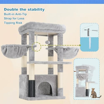 Hey-brother Cat Tree Tower with Large Platform, Spacious Condo, MPJ060W - Image 7