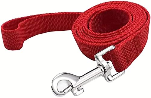 TAIAN 4FT/5FT/6FT Strong Dog Leash, Nylon Dog Leashes for Small Medium Large Dogs (1 in x 4 ft, Red) - Image 2