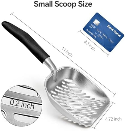 Cat Litter Scoop, Kitty Metal Scooper with Long Handle - Image 2