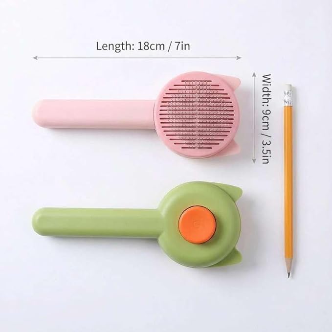 Cat Brush for Shedding, Kitten Brushes for Indoor Cats, For Long or Short Haired Cats,Cat Hair Brush Grooming Deshedding Brush for Dog Kitten Removes Loose Fur and flea removal comb, Green
