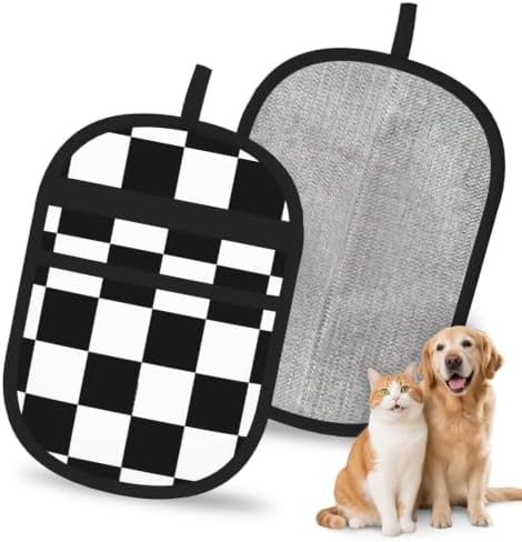 Black Checkered Pet Hair Removal Glove Brush Hair Remover Tool for Carpet by Unknown