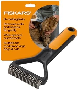 Fiskars Pet, Cat and Dog Brush, Fine Bristles & SoftGrip Handle for Gentle Grooming and Deshedding, Cat and Dog Supplies, Orange/Black by Unknown