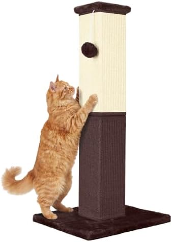 Cat Scratching Post for Indoor Cat, 32 Inch Large Cat Scratcher by YULOYI