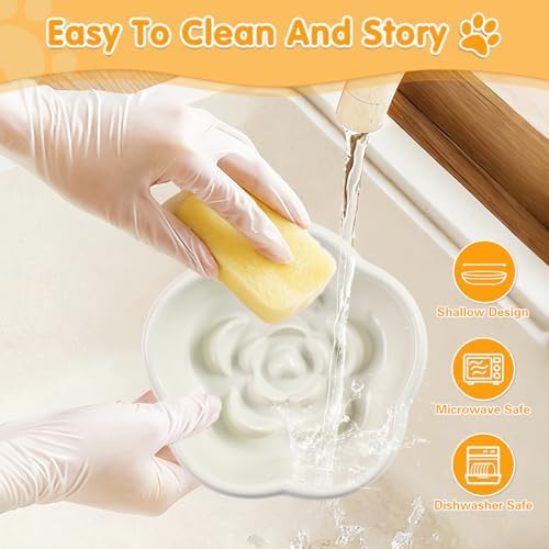 Cat Slow Feeder Bowl Set,1 Pcs Pastel Series Cat Plate for Dry and Wet Food - Image 5