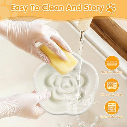 Cat Slow Feeder Bowl Set,1 Pcs Pastel Series Cat Plate for Dry and Wet Food - Image 5