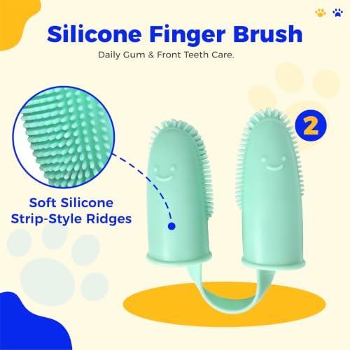 TPR Finger Toothbrush, Silicone Pet Tartar Brush for Small Medium Dog & Cat - Image 4