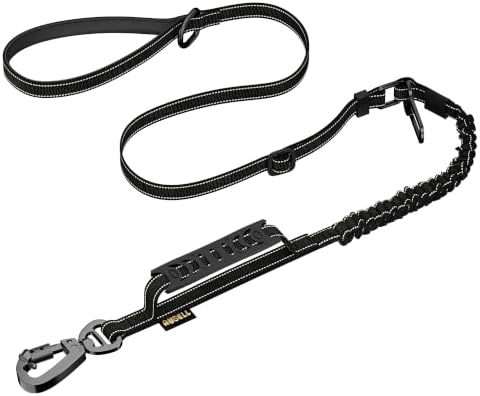 AUBELL Tactical Dog Leash Heavy Duty,4-6ft No Pull Bungee Leash,Black by AUBELL