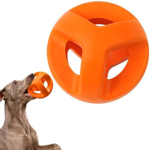 Fida Natural Rubber Dog Balls for Aggressive Chewers, Durable Dog Chew Toys for Large Dogs, Interactive Fetch & Tug of War Toys for Medium Large Breed Non-Toxic Dish Washable,4.5 * 4.5" by Fida