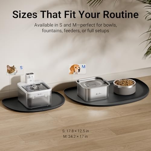 DownyPaws Cat Food Mat,Silicone Waterproof Feeding Mat, 18"×12.5", Black - Image 6