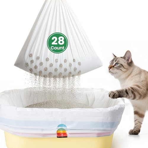 Sifting litter bags with 7-Day Litter System, Heavy Duty Thickened litter liners, 37x18 Inch (28 Pack) For Most Litter Boxes and Cat Supplies by PETOCAT