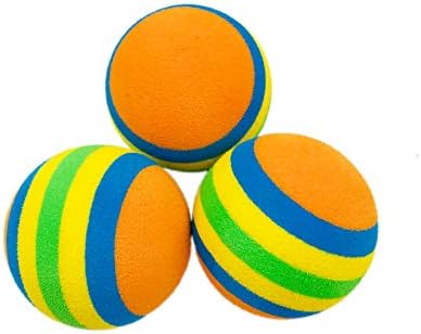 PET SHOW 50pcs 1.4" Interactive Cat Toy Balls for Indoor Cats Colorful Rainbow Soft Foam Kitten Toys Ball for Small Dogs Puppies Quiet Playing Stuff 5 Colors - Image 4