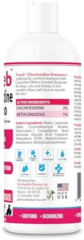 Truseb Topical Ketoconazole and Chlorhexidine Shampoo for Dogs, Cats, and Horses with Aloe - 16 oz (Ketoconazole & Chlorhexidine Shampoo, 16 oz) - Image 3
