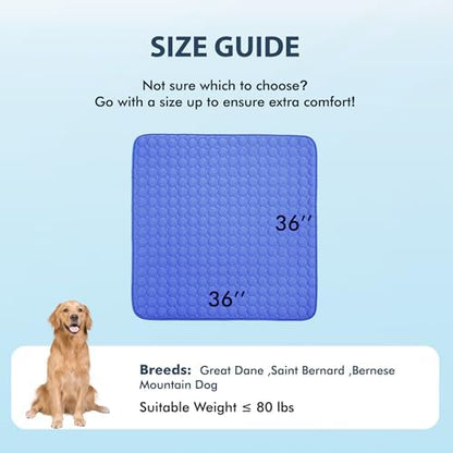 MICROCOSMOS Summer Cooling Mat & Sleeping Pad- Water Absorption Top, Materials Safe, Easy Carry, EZ Clean. Keep Cooling for Pets, Kids and Adults.(Navy Blue, 36" x36") - Image 7