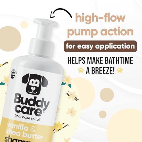 Vanilla & Shea Butter Dog Shampoo by Buddycare | Moisturising Shampoo for Dogs | Vanilla & Shea Butter Scented | with Aloe Vera and Pro Vitamin B5 (50.72oz) - Image 6