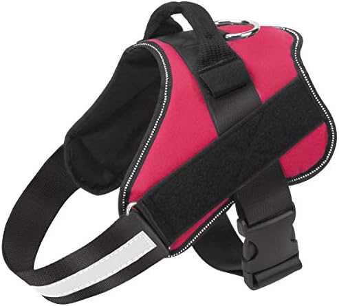 Dog Harness, No-Pull Reflective Dog Vest, Breathable Adjustable Pet Harness with Handle for Outdoor Walking - No More Pulling, Tugging or Choking (Red, XXL) by Bolux