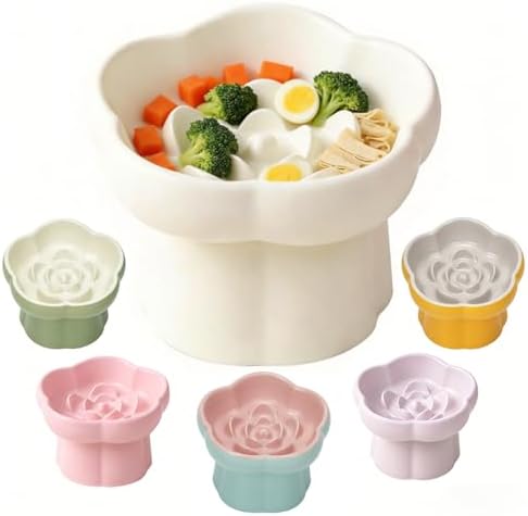 Ceramic Raised Slow Feeder Cat Bowl,Cat Slow Feeder, by koieam
