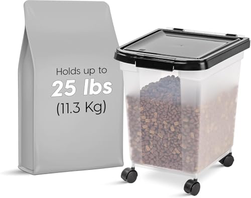 IRIS USA Dog Food Storage Container, Up to 25 lbs, Black, Made in USA - Image 4