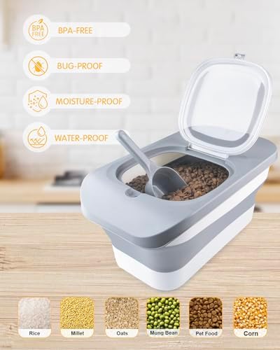HOYTAMDAR 13Lbs Collapsible Dog Food Storage Container,Dog Food Container - Image 5