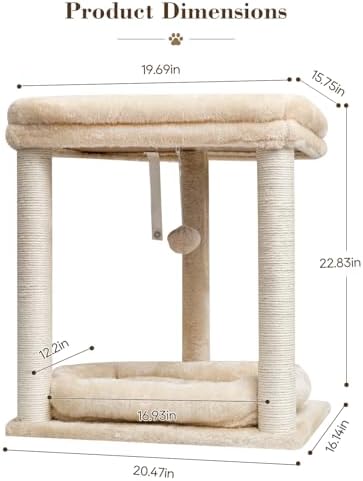 SYANDLVY Small Modern Cat Tree with 2 Levels Perch Platforms for Kittens - Image 3