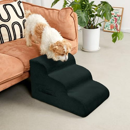 Mesa Lemon 4 Step Dog Stairs Pet Ramp for High Beds, Sofas and Cars - Image 2