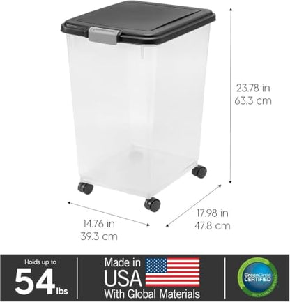 IRIS USA Dog Food Storage Container, Up to 54 lbs, Black, Made in USA - Image 3