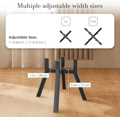 Dog Bowl Stand for Medium & Large Dogs, Adjustable Width 7-10.6" Raised Dog Food Stand, 11 inch Tall Elevated Single Holder, Black (Bowl Not Included) - Image 2