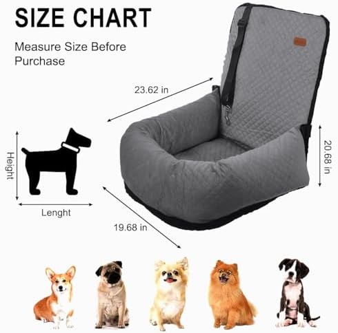 Dog Car Seat for Small Medium Dogs Pet Up to 40 lbs Gray - Image 2
