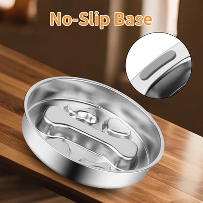 Novery Non-Slip Stainless Steel Slow Feeder Dog Bowl, 2-Cups - Image 7