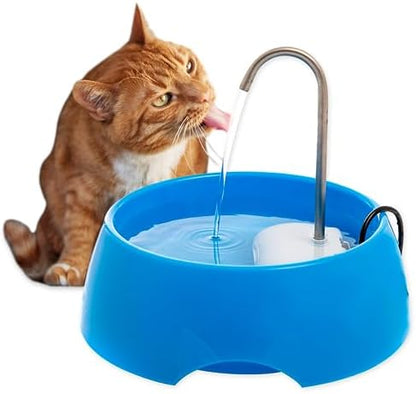 Aqua MINI Portable Pet Water Fountain - Automatic Drinking Bowl for Cats and Dogs - Stainless Steel Faucet - Replaceable Filters - Easy Cleaning - Ideal for Multiple Pets - 1.2L/42 fl oz - Blue by HOME