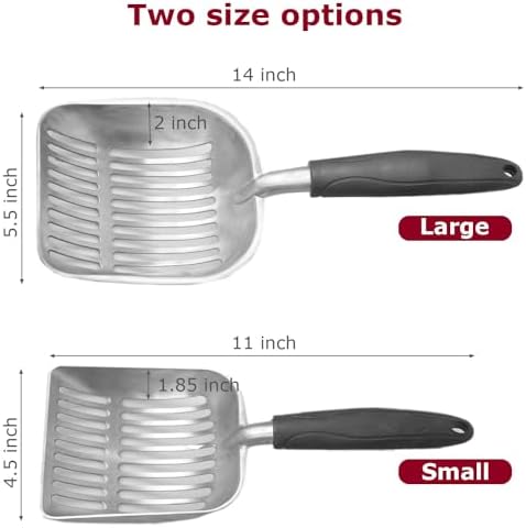 Cat Litter Scoop, Kitty Metal Scooper, Aluminum Alloy Sifter, Kitten Pooper Lifter, Deep Shovel, Long Handle, Poop Sifting, Durable, Heavy Duty, for Litter Box - Image 2