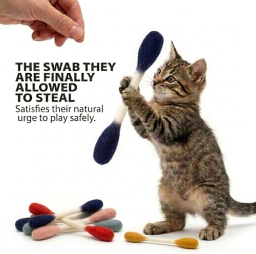 Glaciart One Swabs Cat Toys with Catnip - 6 Pk | Durable for Chew, Cute Cat Toys Interactive Kitty for Boredom, Exercise, & Play | Filled w/Organic Catnip for Anxiety & as Digestive Aid | Gift Idea - Image 3
