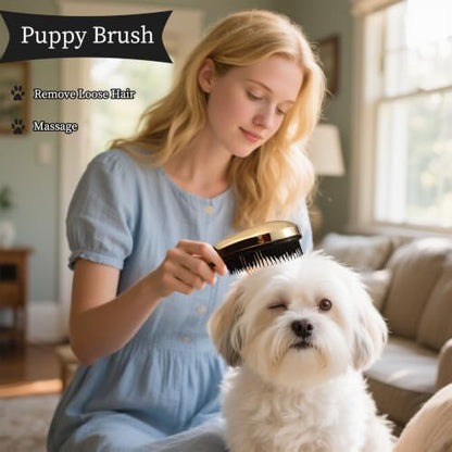 Comma-Shaped Small Dog Brush, Puppy Essentials (Rose Gold) - Image 6