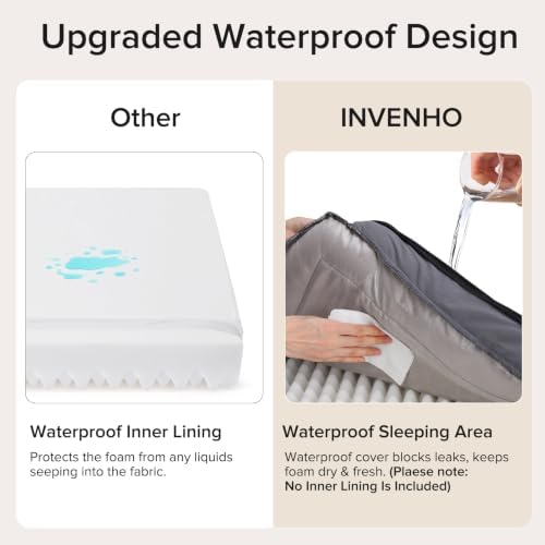 INVENHO Orthopedic Large Dog Bed, Washable Waterproof, Egg-Crate Foam Dog Couch Bed with Washable Removable Cover, Waterproof Lining and Nonskid Bottom - Image 3