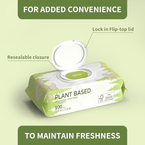 IMMHABI 100 Unscented Pet Wipes for Paws & Butt Plant Based Hypoallergenic Pets Cleansing & Deodorizing Anal Gland Hygienic Puppy Wipes for Dogs Face & Body Cat Wipes Cleaning Fur Doggie Wipes - Image 2