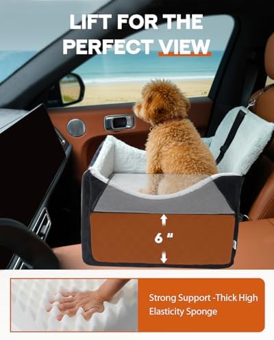 Dog Car Seats for Medium Dogs, All-Season Comfort Dog car Seat Boosters Detachable & Washable Pet Dogs Seat for Cars, SUVs, Easy to Install (Black) - Image 4