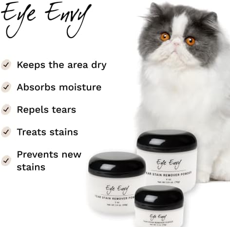 Eye Envy Tear Stain Remover Powder for Dogs and Cats. Natural, Safe Formula. Apply Around Eyes. Absorbs and Cleans Tears and Staining. Keeps Area Dry. Made in The USA. (.5 oz) (Pack of 2) - Image 2