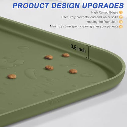 SMILOOL Waterproof Silicone Pet Food Mat with Raised Edge for Dog & Cat - Image 4