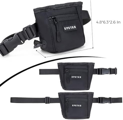 Dog Treat Pouch, Powerful Magnet Closure Device Dog Training Treat Bag Large Capacity Pet Treat Pouch with Poop Bag Dispenser Treat Bag for Dog Training with Metal Waistband Clip (Black) - Image 5
