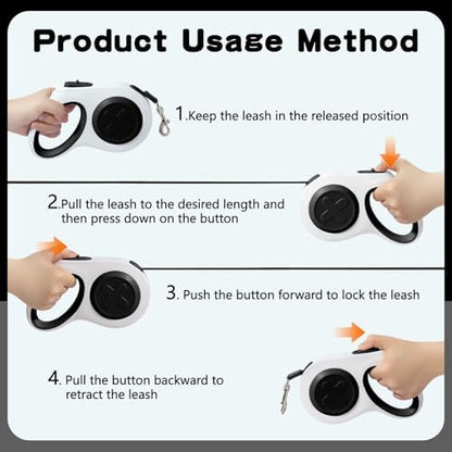 Retractable Dog Leash 9.84/16.4 ft, Tangle-Free One-Handed Brake - Image 6