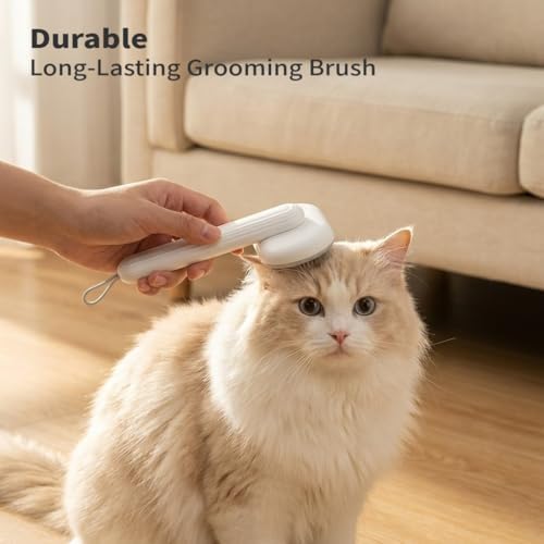 Cat Brush for Shedding, Self Cleaning Grooming Brush with Release Button, Deshedding Undercoat Comb for Indoor Cats Long & Short Haired, Pet Hair Remover Tool for Kitten Rabbit Massage - Image 4